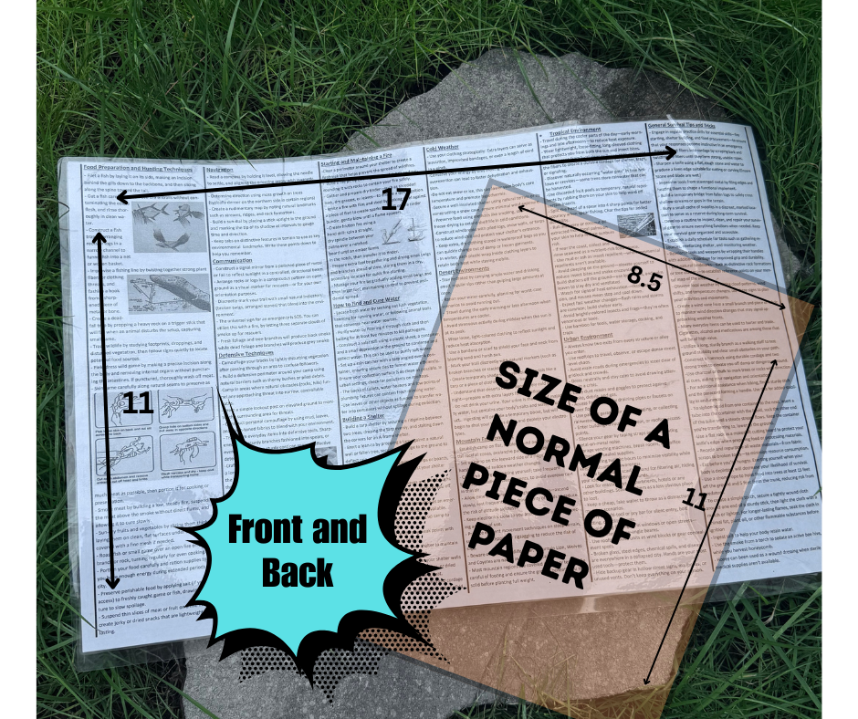 11x17 Laminated Survival Guide