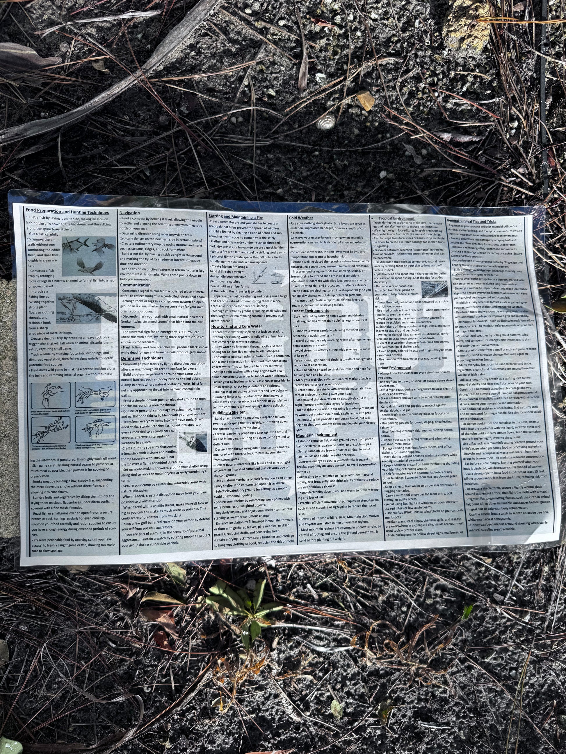 11x17 Laminated Survival Guide
